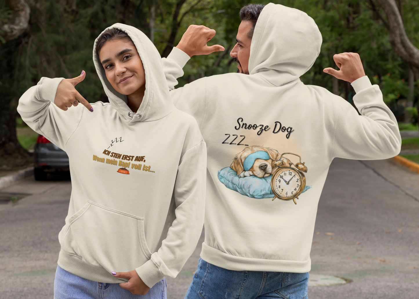 🐶💤 Snooze Dog – Morgenmuffel Hoodie 😴⏰
