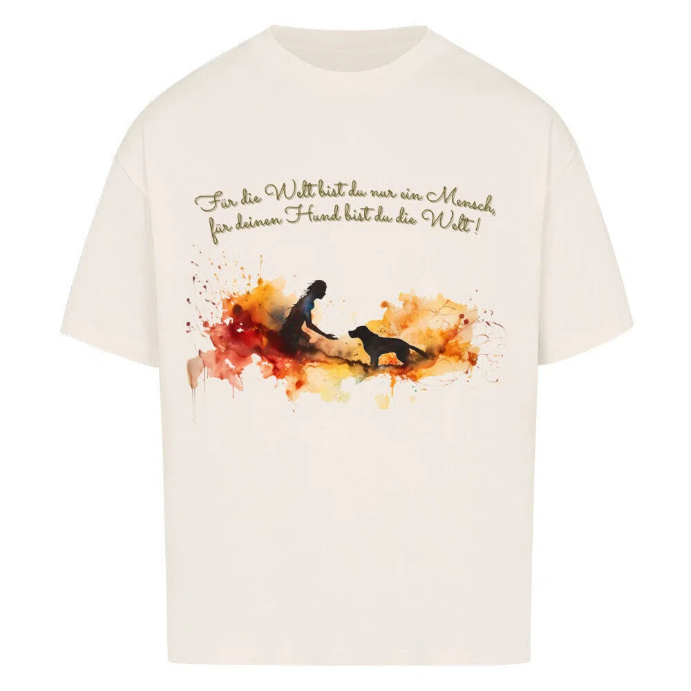 Seelenverwandte – Die Welt für deinen Hund 🐾❤️ - T-Shirt im einzigartigen Crazy-Printz Design | Perfekt für Alltag & Style