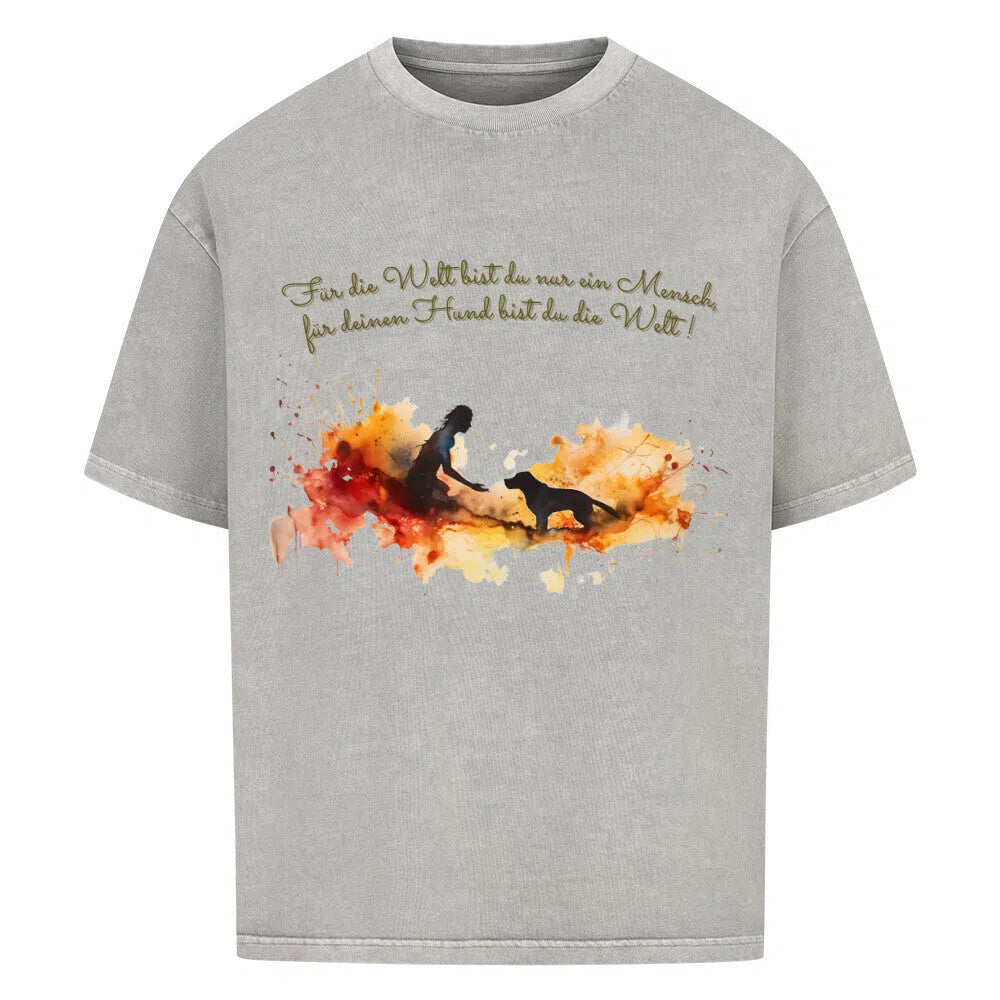 Seelenverwandte – Die Welt für deinen Hund 🐾❤️ - T-Shirt im einzigartigen Crazy-Printz Design | Perfekt für Alltag & Style