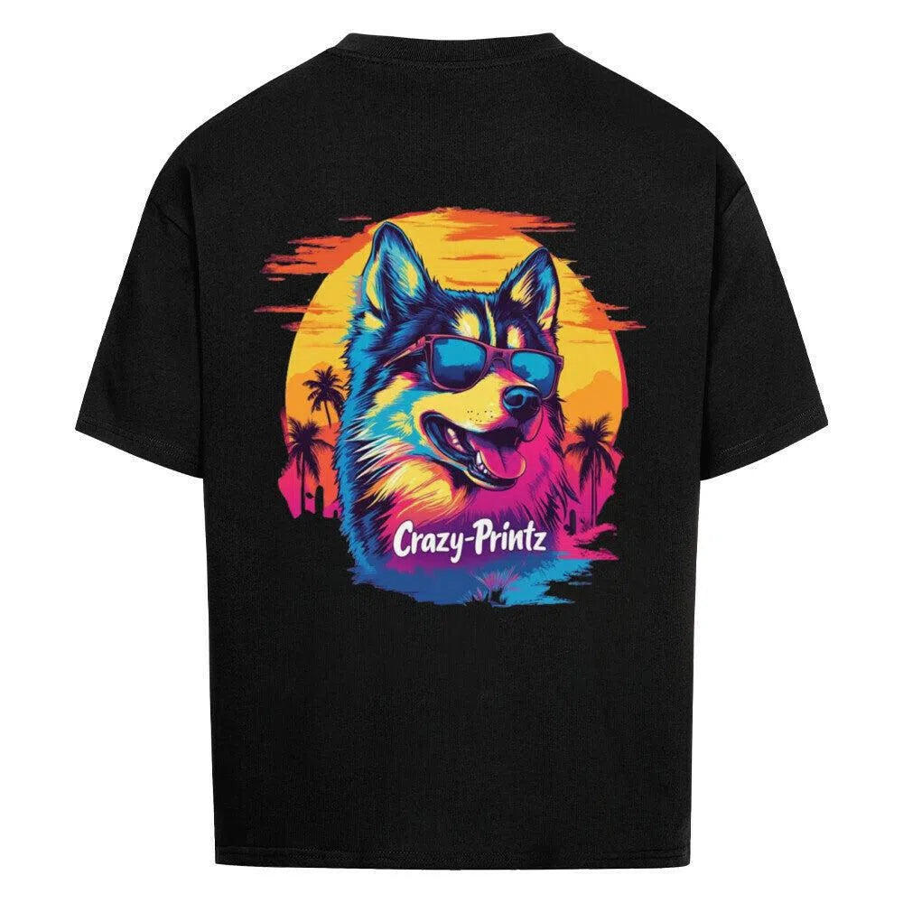 🌴 Sunset Alpha – The Chill Husky T-Shirt 🕶️ - T-Shirt im einzigartigen Crazy-Printz Design | Perfekt für Alltag & Style