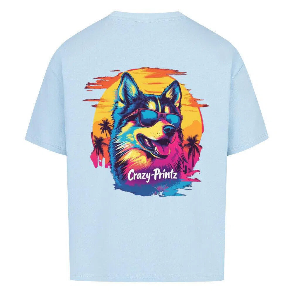 🌴 Sunset Alpha – The Chill Husky T-Shirt 🕶️ - T-Shirt im einzigartigen Crazy-Printz Design | Perfekt für Alltag & Style
