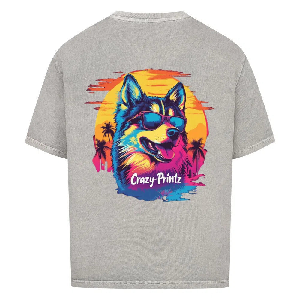 🌴 Sunset Alpha – The Chill Husky T-Shirt 🕶️ - T-Shirt im einzigartigen Crazy-Printz Design | Perfekt für Alltag & Style