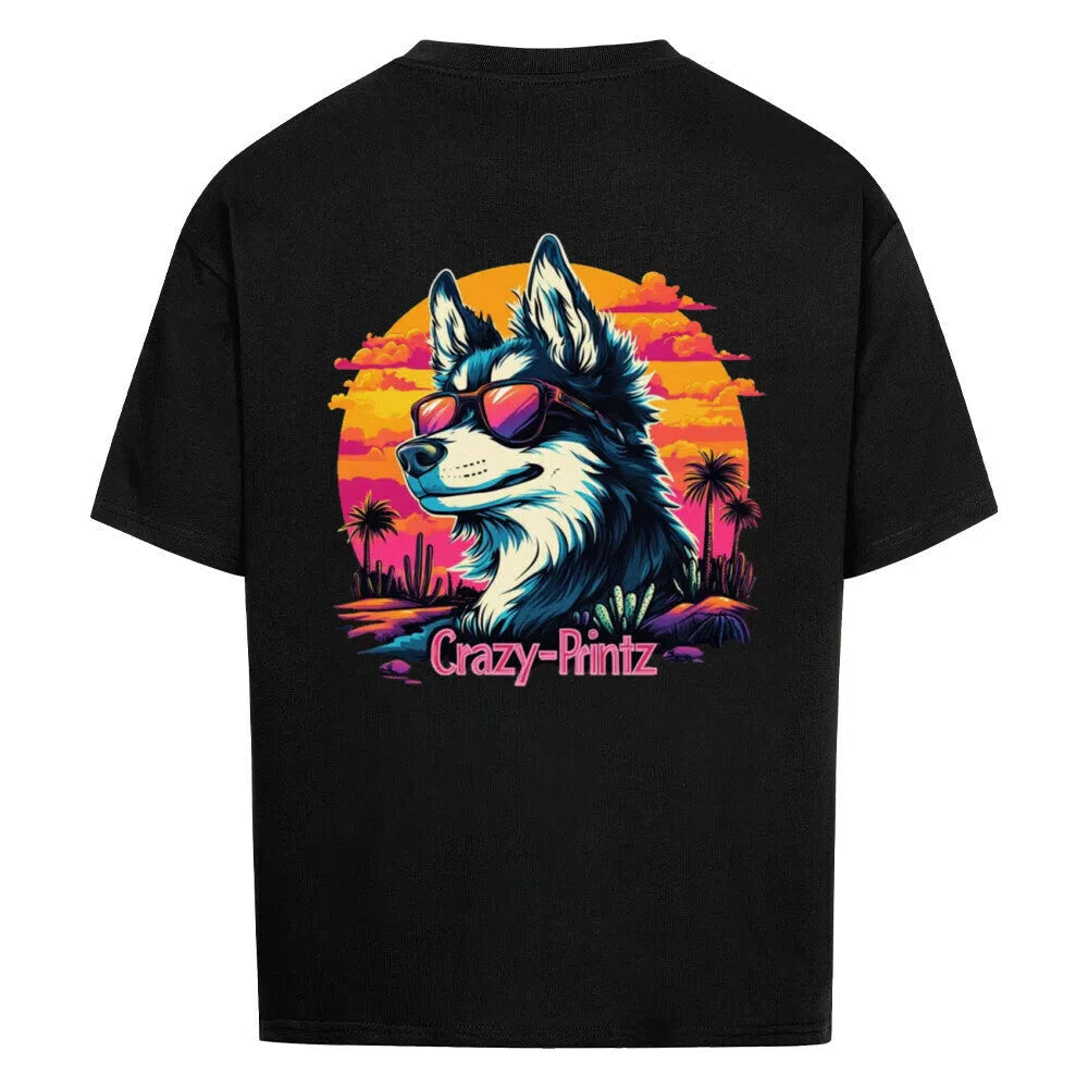 🔥 Sunset Vibes Husky – Oversized Shirt 🔥 - T-Shirt im einzigartigen Crazy-Printz Design | Perfekt für Alltag & Style