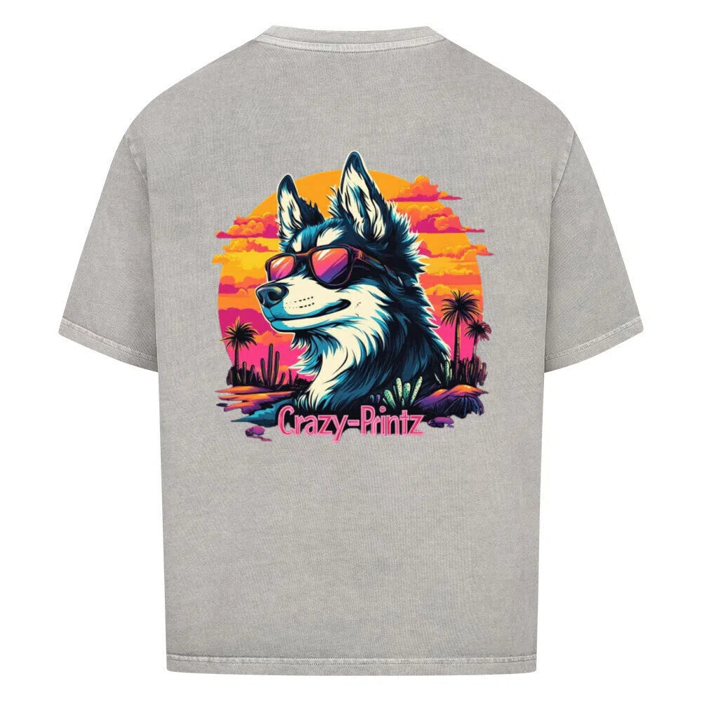 🔥 Sunset Vibes Husky – Oversized Shirt 🔥 - T-Shirt im einzigartigen Crazy-Printz Design | Perfekt für Alltag & Style