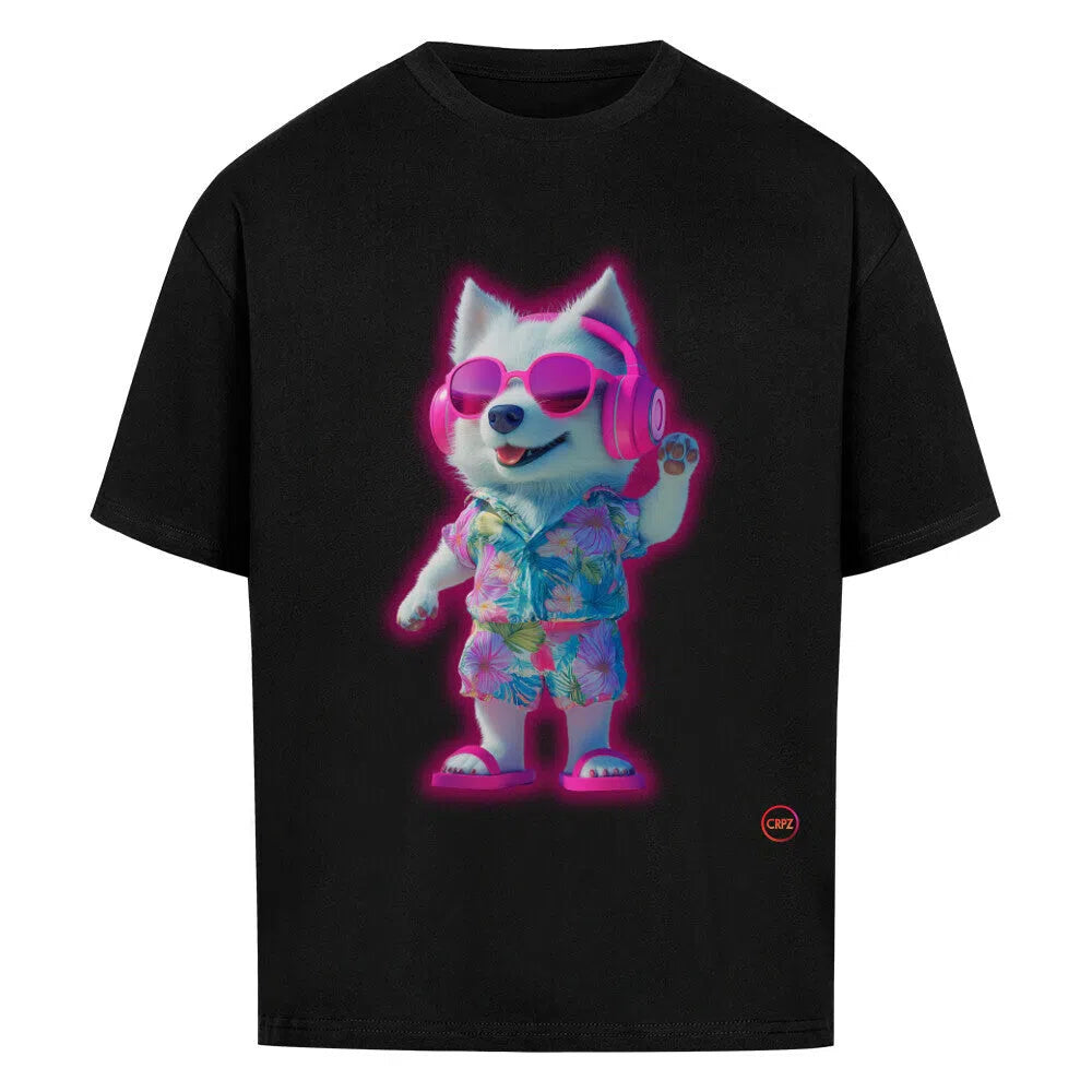 🔥CRPZ Sunset Husky – Oversized Streetwear Shirt 🌴 - T-Shirt im einzigartigen Crazy-Printz Design | Perfekt für Alltag & Style