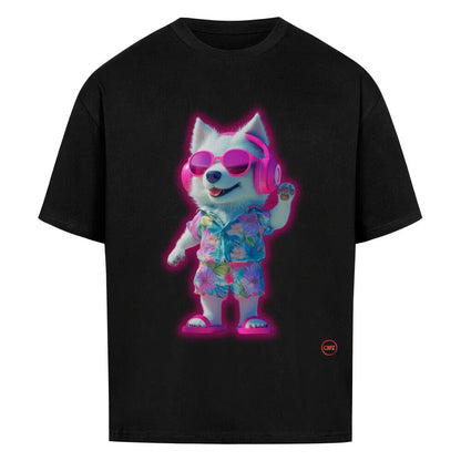 🔥CRPZ Sunset Husky – Oversized Streetwear Shirt 🌴 - T-Shirt im einzigartigen Crazy-Printz Design | Perfekt für Alltag & Style