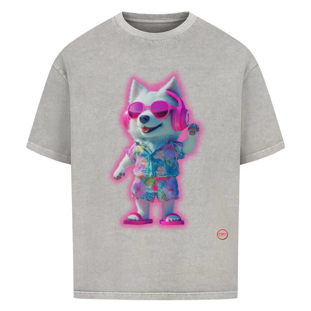 🔥CRPZ Sunset Husky – Oversized Streetwear Shirt 🌴 - T-Shirt im einzigartigen Crazy-Printz Design | Perfekt für Alltag & Style
