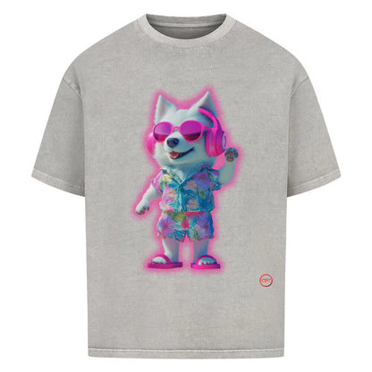 🔥CRPZ Sunset Husky – Oversized Streetwear Shirt 🌴 - T-Shirt im einzigartigen Crazy-Printz Design | Perfekt für Alltag & Style