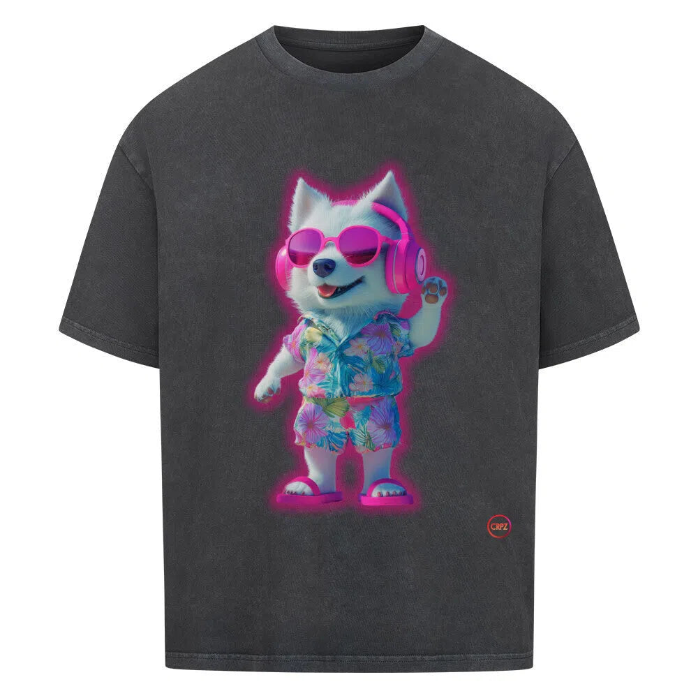 🔥CRPZ Sunset Husky – Oversized Streetwear Shirt 🌴 - T-Shirt im einzigartigen Crazy-Printz Design | Perfekt für Alltag & Style