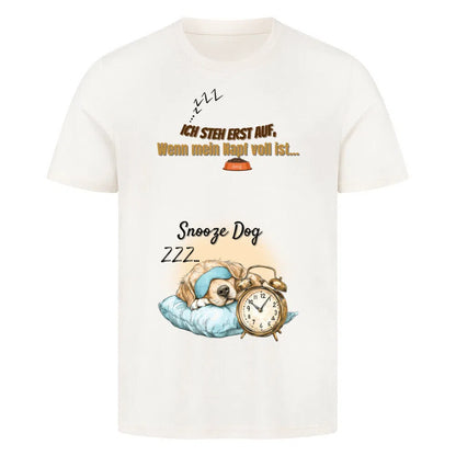 “Snooze Dog – Der Napf entscheidet!” 🐶💤 - T-Shirt im einzigartigen Crazy-Printz Design | Perfekt für Alltag & Style