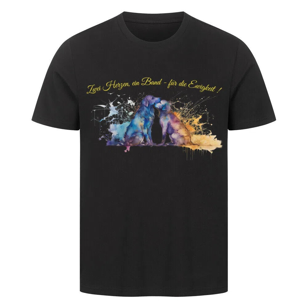 “Ewige Verbundenheit – Watercolor Edition” 💛🎨🐶 - T-Shirt im einzigartigen Crazy-Printz Design | Perfekt für Alltag & Style