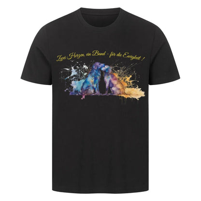 “Ewige Verbundenheit – Watercolor Edition” 💛🎨🐶 - T-Shirt im einzigartigen Crazy-Printz Design | Perfekt für Alltag & Style