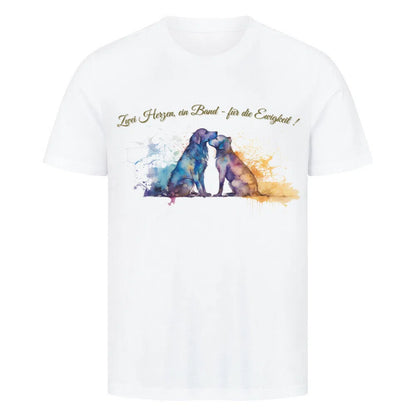 “Ewige Verbundenheit – Watercolor Edition” 💛🎨🐶 - T-Shirt im einzigartigen Crazy-Printz Design | Perfekt für Alltag & Style