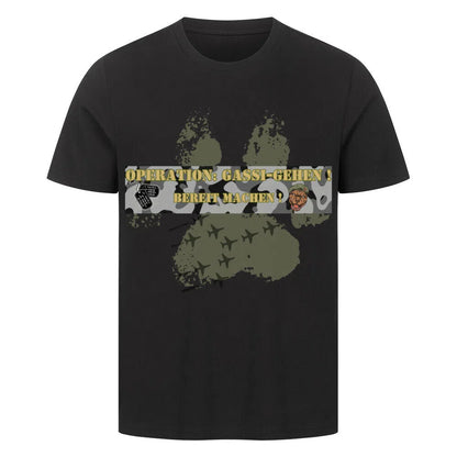 “Operation: Gassi-Gehen – Bereitmachen!”🪖🐕 - T-Shirt im einzigartigen Crazy-Printz Design | Perfekt für Alltag & Style