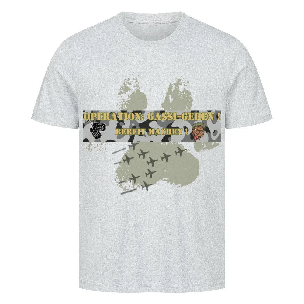“Operation: Gassi-Gehen – Bereitmachen!”🪖🐕 - T-Shirt im einzigartigen Crazy-Printz Design | Perfekt für Alltag & Style