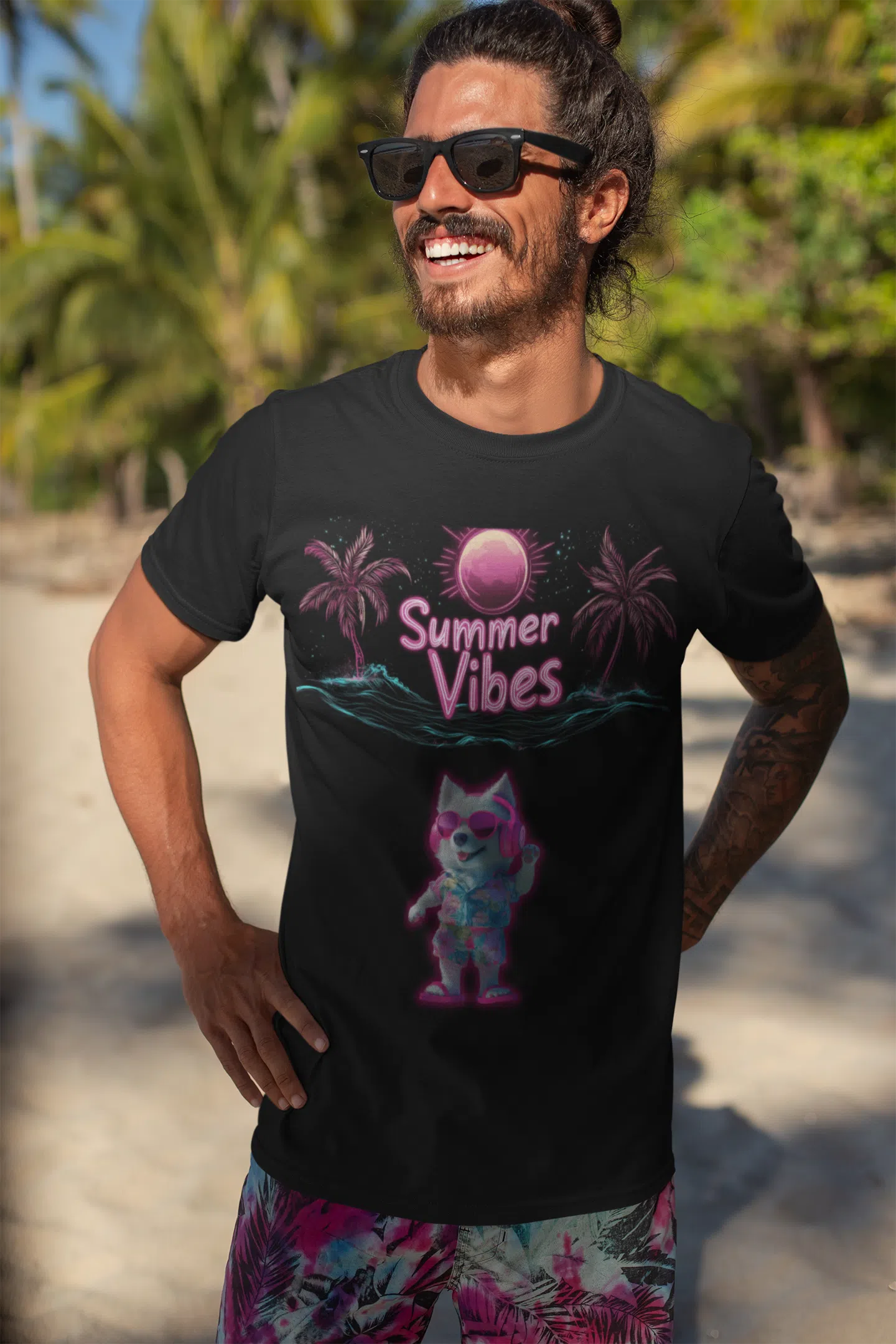Summer Vibes Neon Edition 😎☀️– Party Premium T-Shirt - T-Shirt im einzigartigen Crazy-Printz Design | Perfekt für Alltag & Style