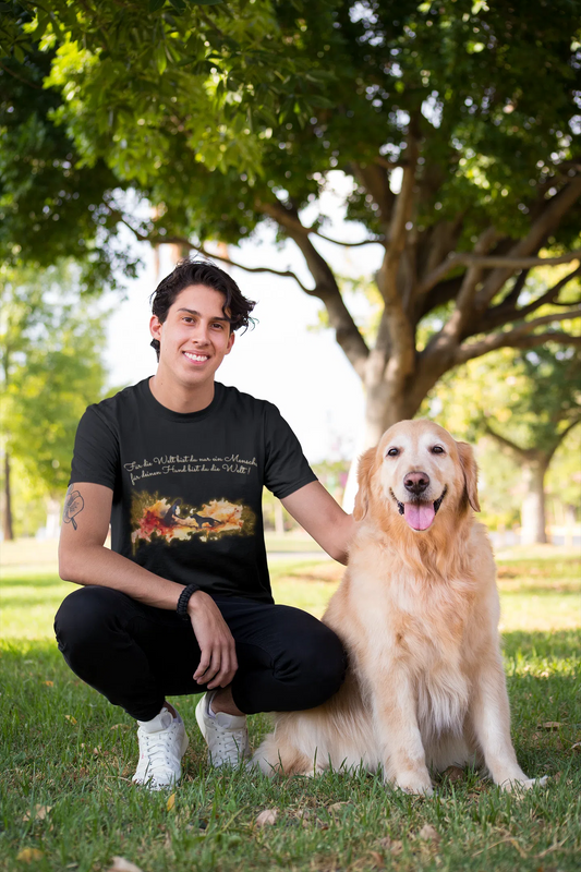 “Für deinen Hund bist du die Welt”🌎❤️ – Premium T-Shirt - T-Shirt im einzigartigen Crazy-Printz Design | Perfekt für Alltag & Style
