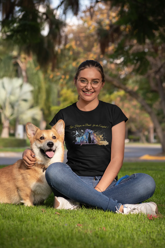 “Ewige Verbundenheit – Watercolor Edition” 💛🎨🐶 - T-Shirt im einzigartigen Crazy-Printz Design | Perfekt für Alltag & Style