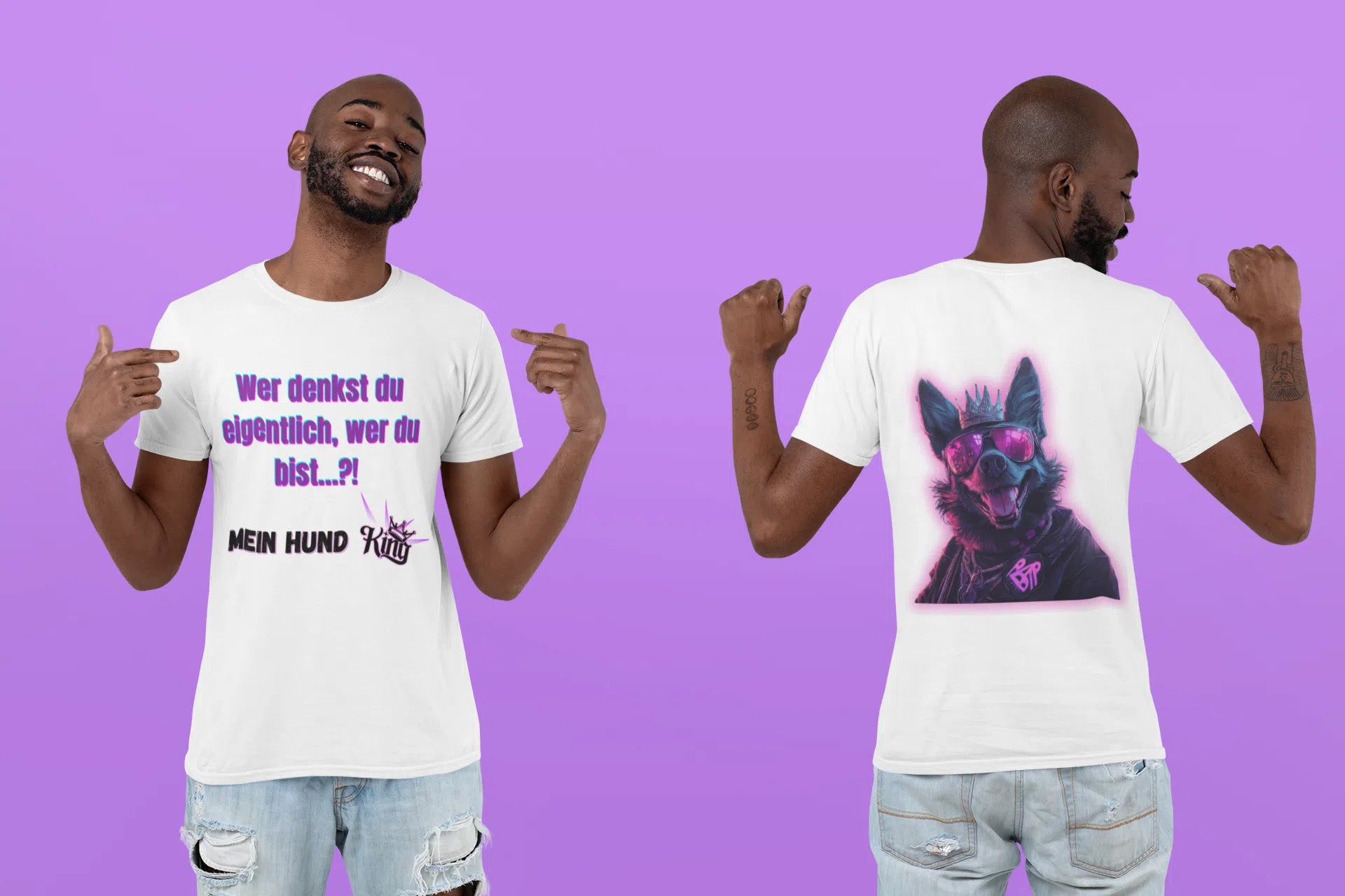 🔥 Premium T-Shirt – Mein Hund, Mein King 🔥😎 - T-Shirt im einzigartigen Crazy-Printz Design | Perfekt für Alltag & Style