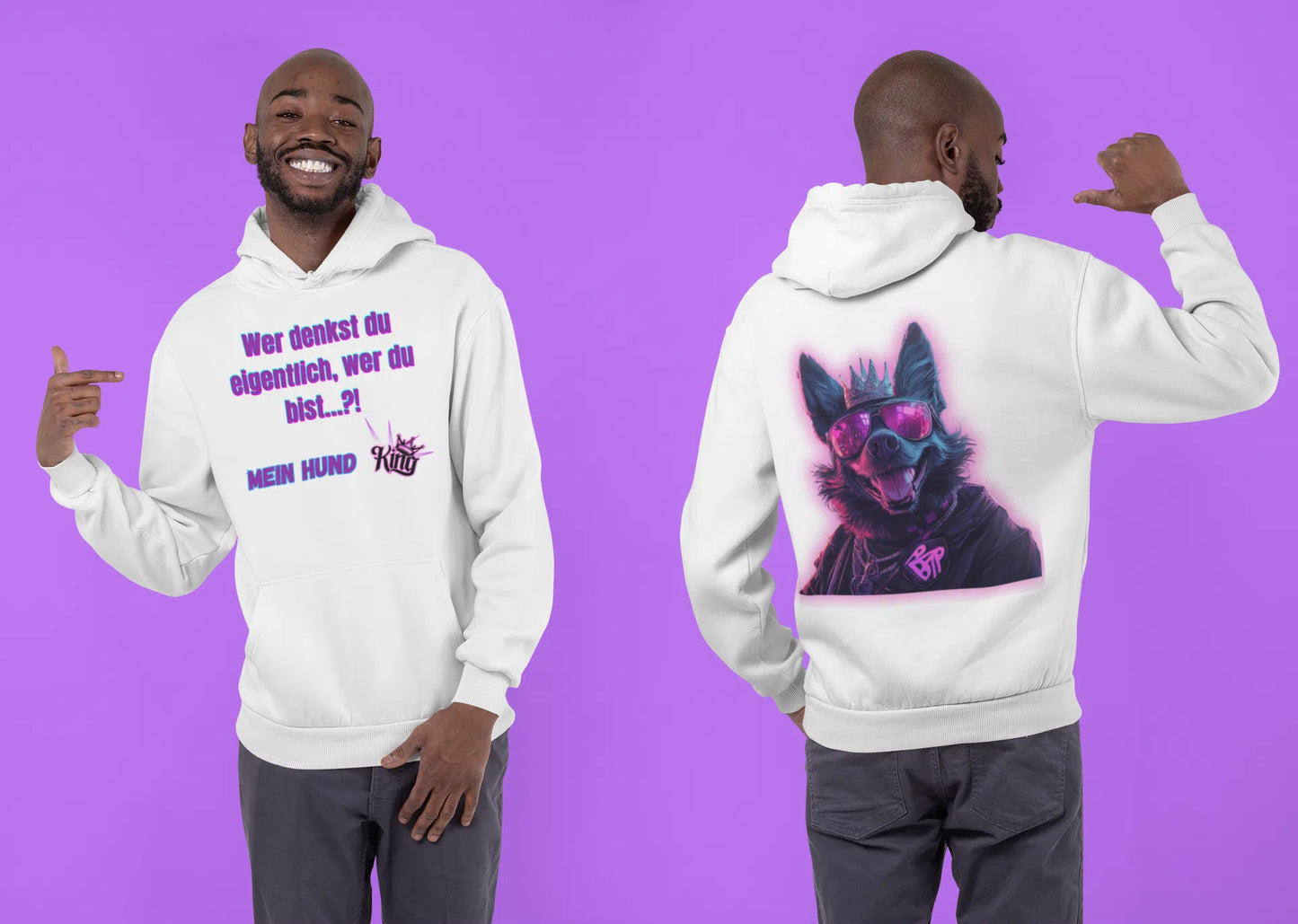 “KING DOG - Streetstyle Oversized Hoodie”👑🐺 - Hoodie im einzigartigen Crazy-Printz Design | Perfekt für Alltag & Style