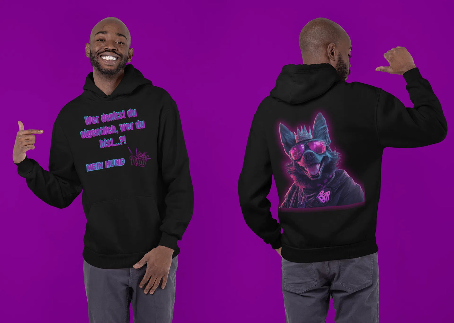 “KING DOG - Streetstyle Oversized Hoodie”👑🐺 - Hoodie im einzigartigen Crazy-Printz Design | Perfekt für Alltag & Style